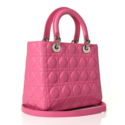 Christian Dior Lambskin Cannage Medium Lady Dior Pink 2 of 7