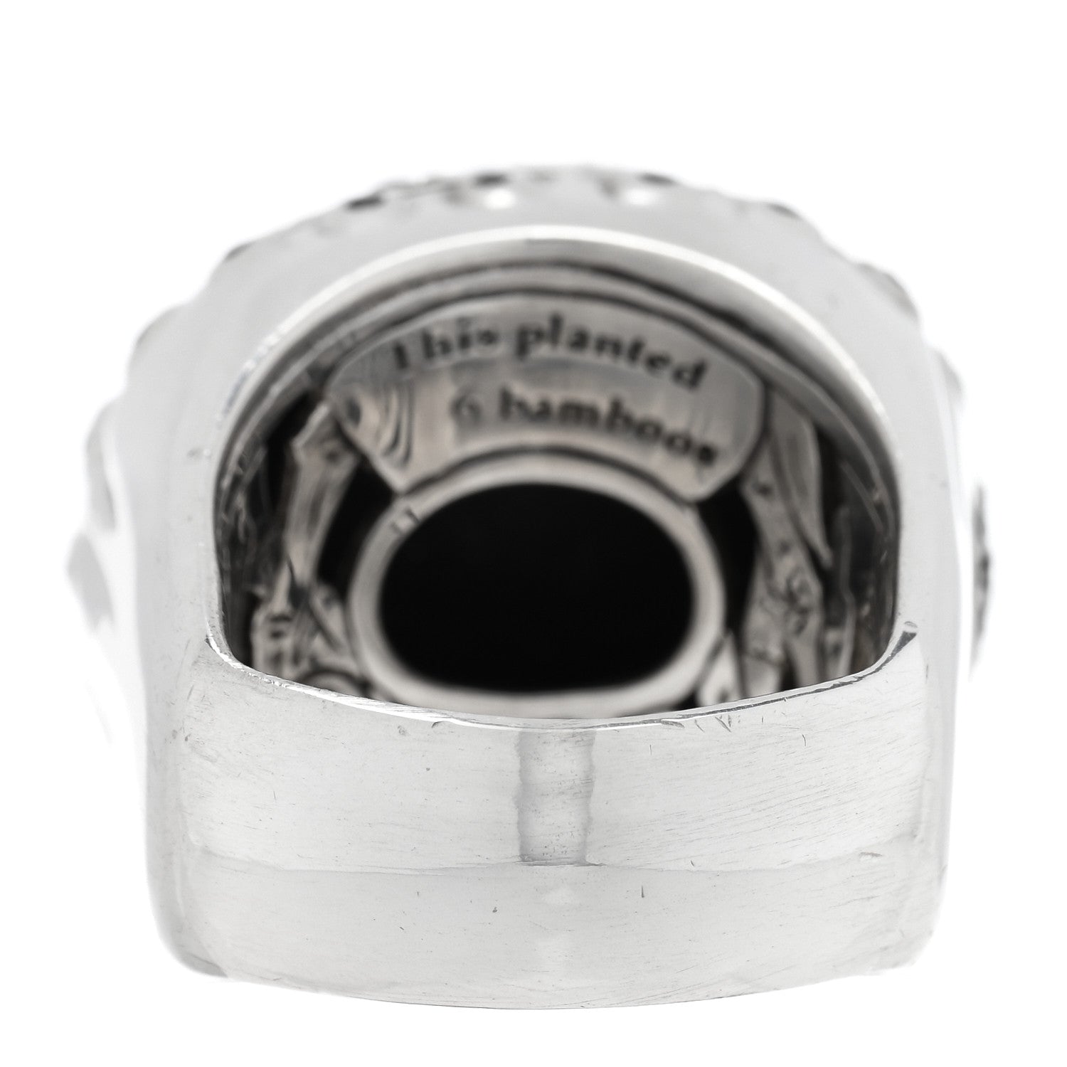 John Hardy Sterling Silver Hematite Quartz Spinel Batu Bamboo Ring 55 7.25 4 of 5
