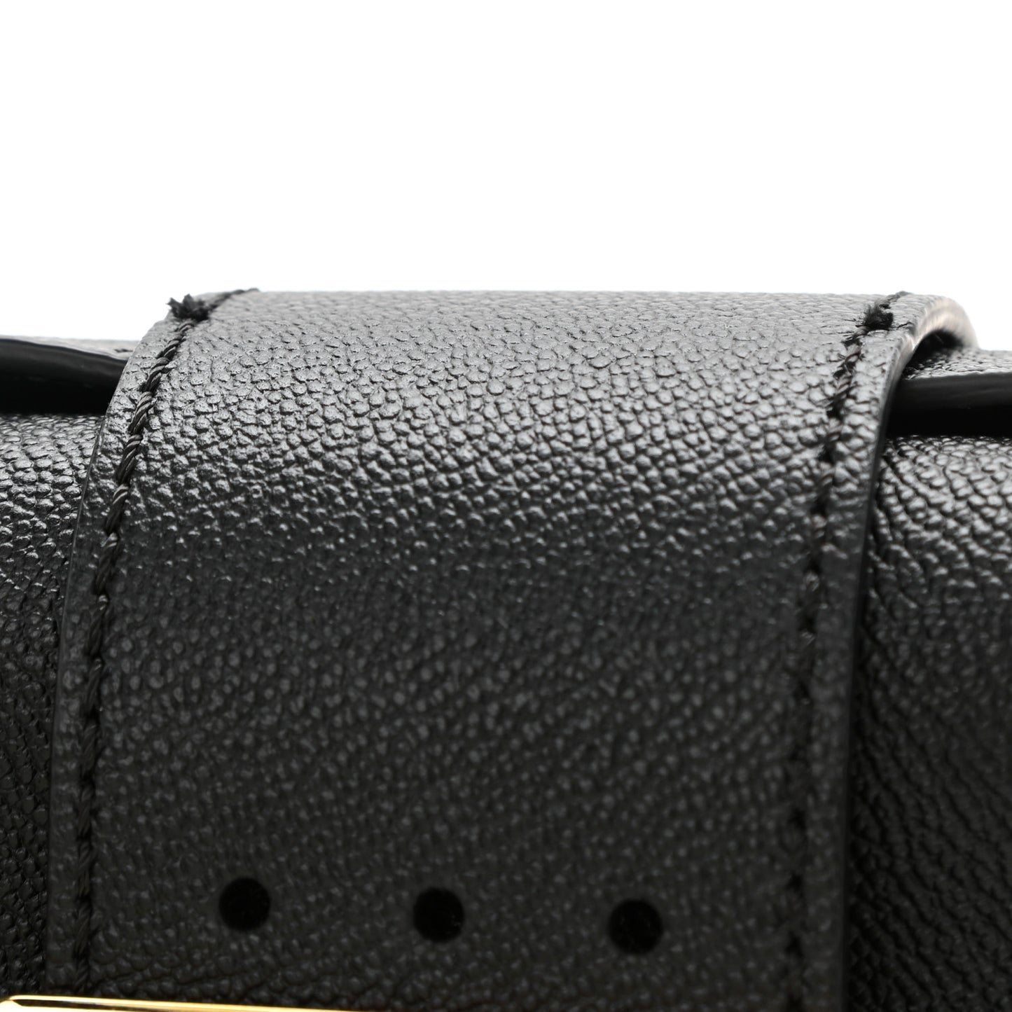 Soft Grain Calfskin Small Buckle Zip Bag Black