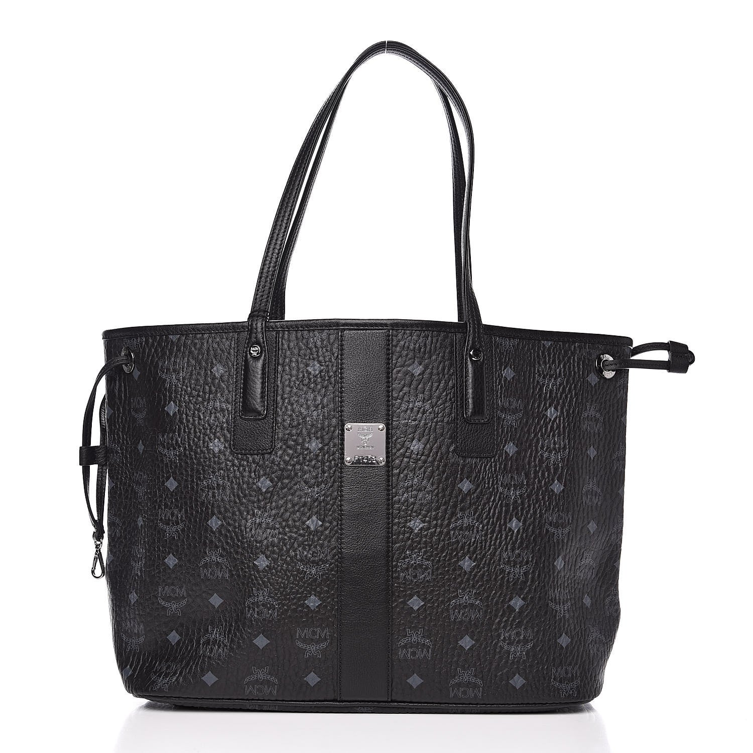 MCM Visetos Large Liz Reversible Shopper Tote Black 5 of 15