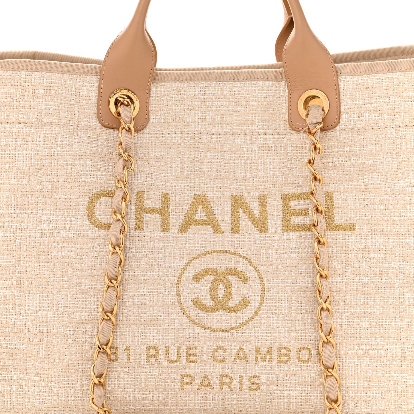 Canvas Medium Deauville Tote Light Beige