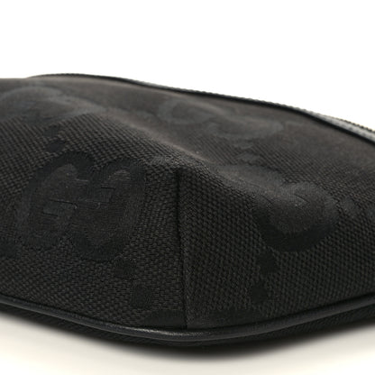 Gucci Monogram Jumbo GG Textured Dollar Calfskin Web Belt Bag Black 8 of 10
