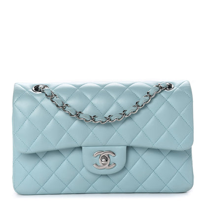 Chanel Lambskin Quilted Small Double Flap Light Blue 1 of 11
