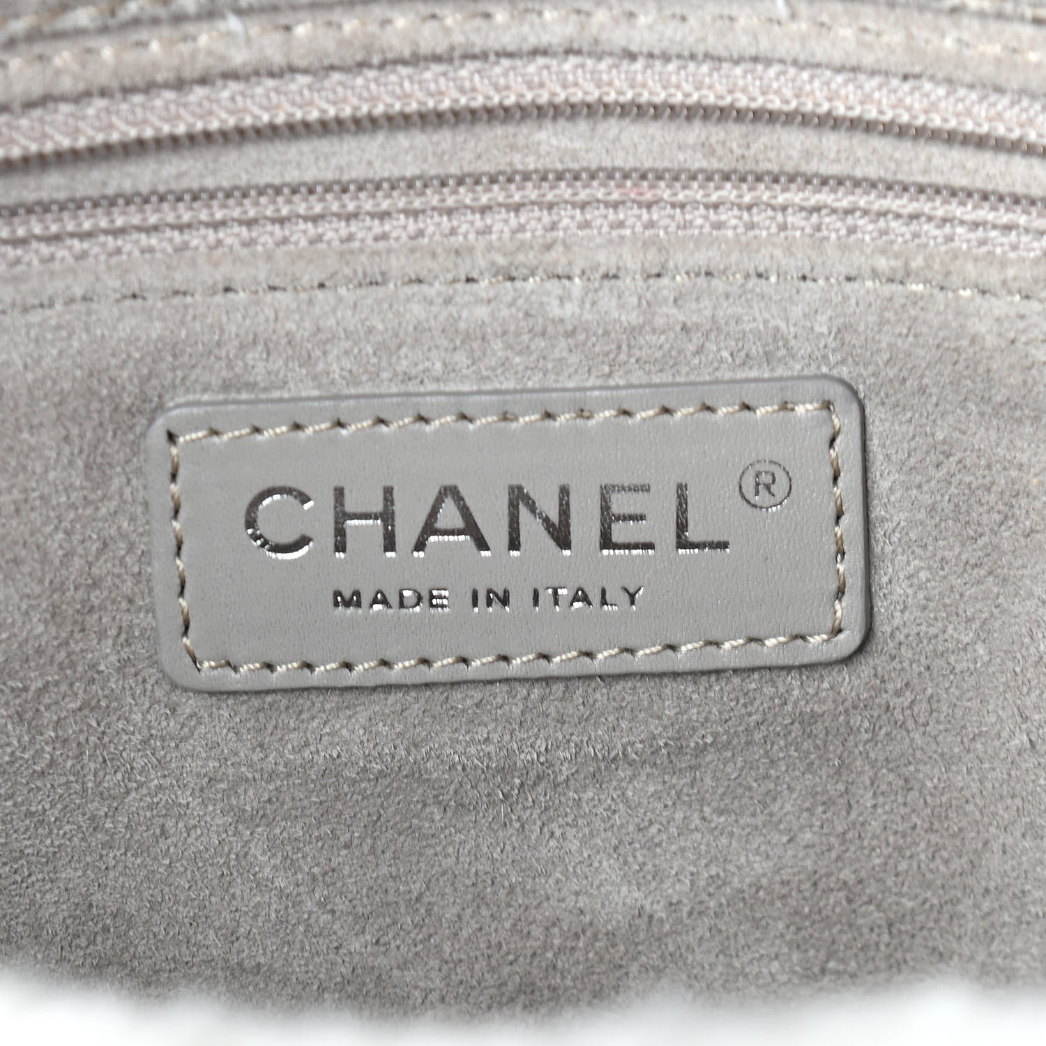 Chanel Shearling Lambskin Messenger Bag Grey 6 of 9