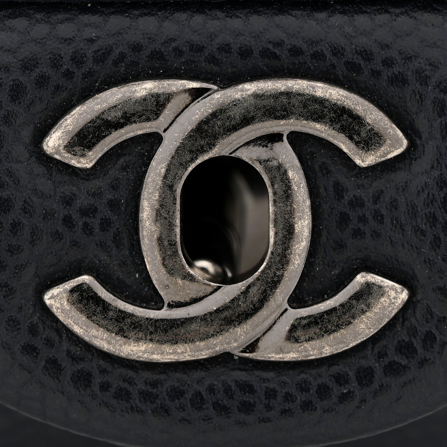 Caviar Quilted Mini Rectangular Flap Navy