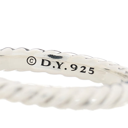 David Yurman Sterling Silver Diamond 6mm Petite Cushion Stack Ring 52 6 4 of 4
