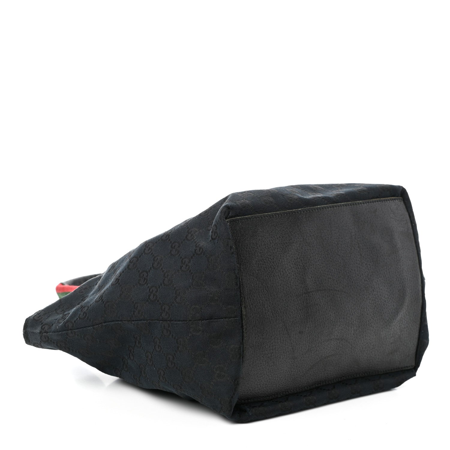 Gucci GG Monogram Medium Web Handle Bucket Tote Black 4 of 9