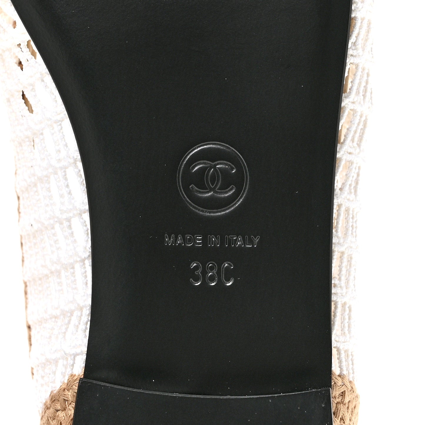 Raffia Cap Toe Ballerina Flats 38 White Beige