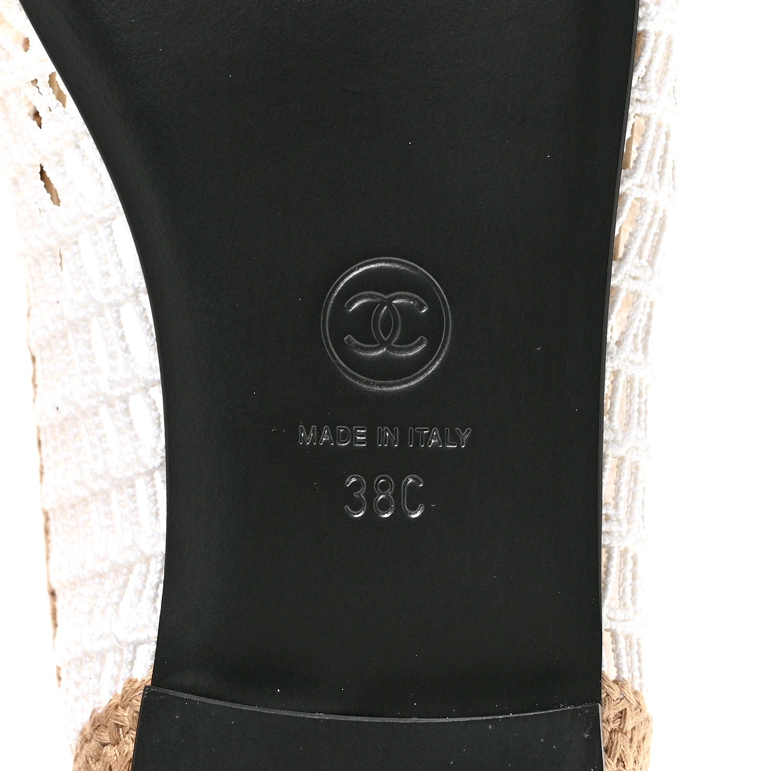 Chanel Raffia Cap Toe Ballerina Flats 38 White Beige 8 of 10
