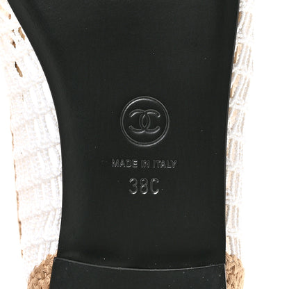 Chanel Raffia Cap Toe Ballerina Flats 38 White Beige 8 of 10