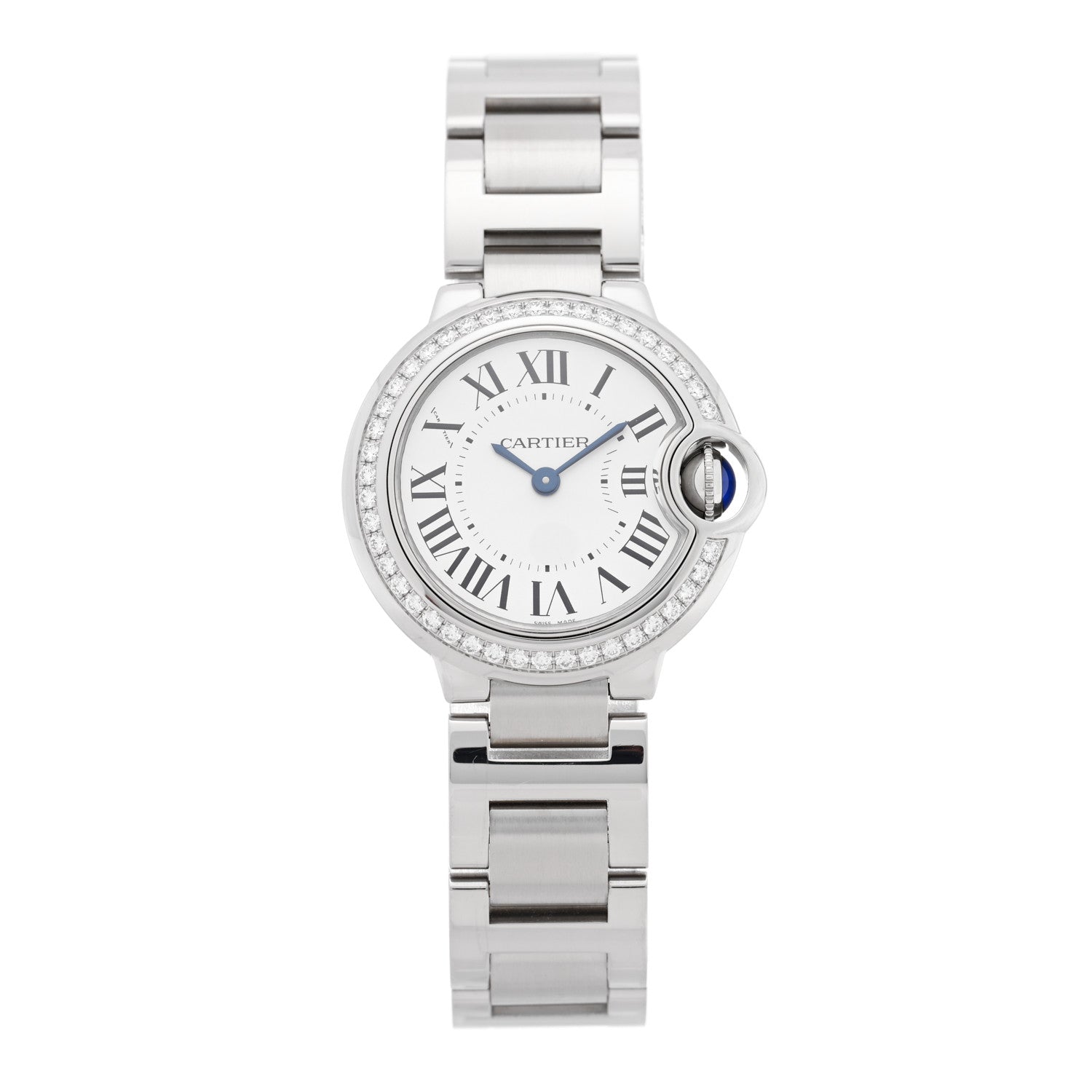 Cartier Stainless Steel Diamond Bezel 28mm Ballon Bleu De Cartier Quartz Watch 2 of 10