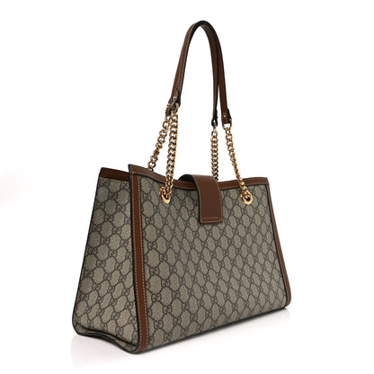 Gucci GG Supreme Monogram Medium Padlock Tote Beige Cuir 3 of 10