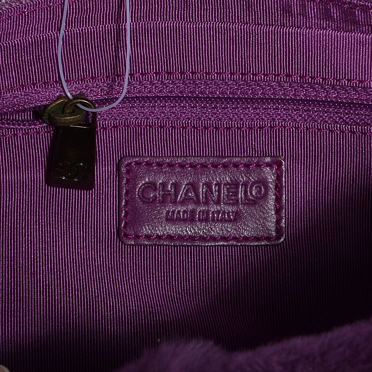 Rabbit Fur Shoulder Bag Dark Purple