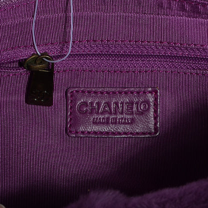 Chanel Rabbit Fur Shoulder Bag Dark Purple 6 of 7