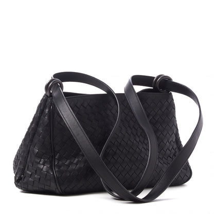 Bottega Veneta Nappa Intrecciato Shoulder Bag Black 2 of 7