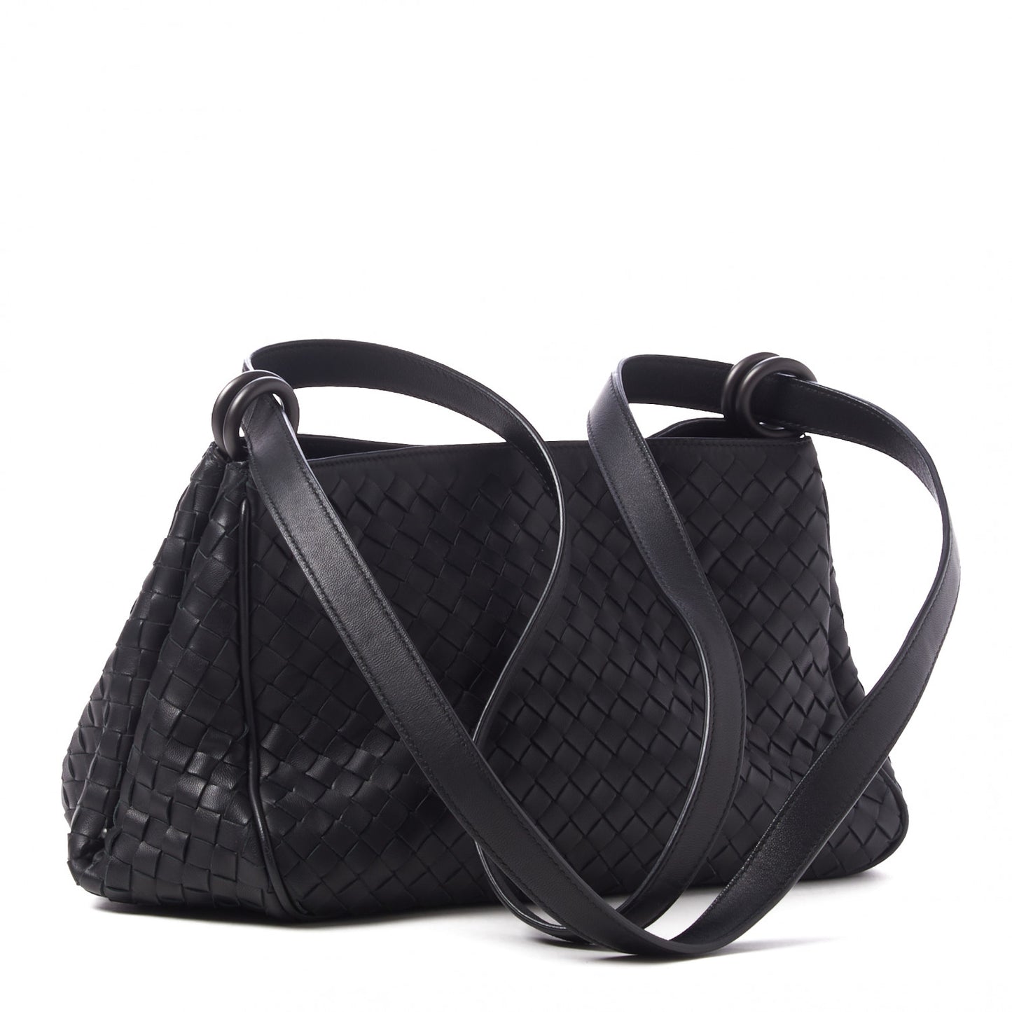Nappa Intrecciato Shoulder Bag Black