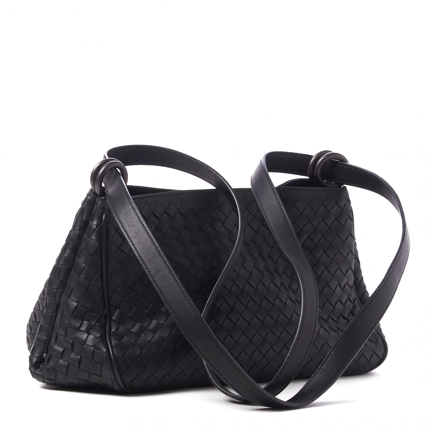 Bottega Veneta Nappa Intrecciato Shoulder Bag Black 2 of 10