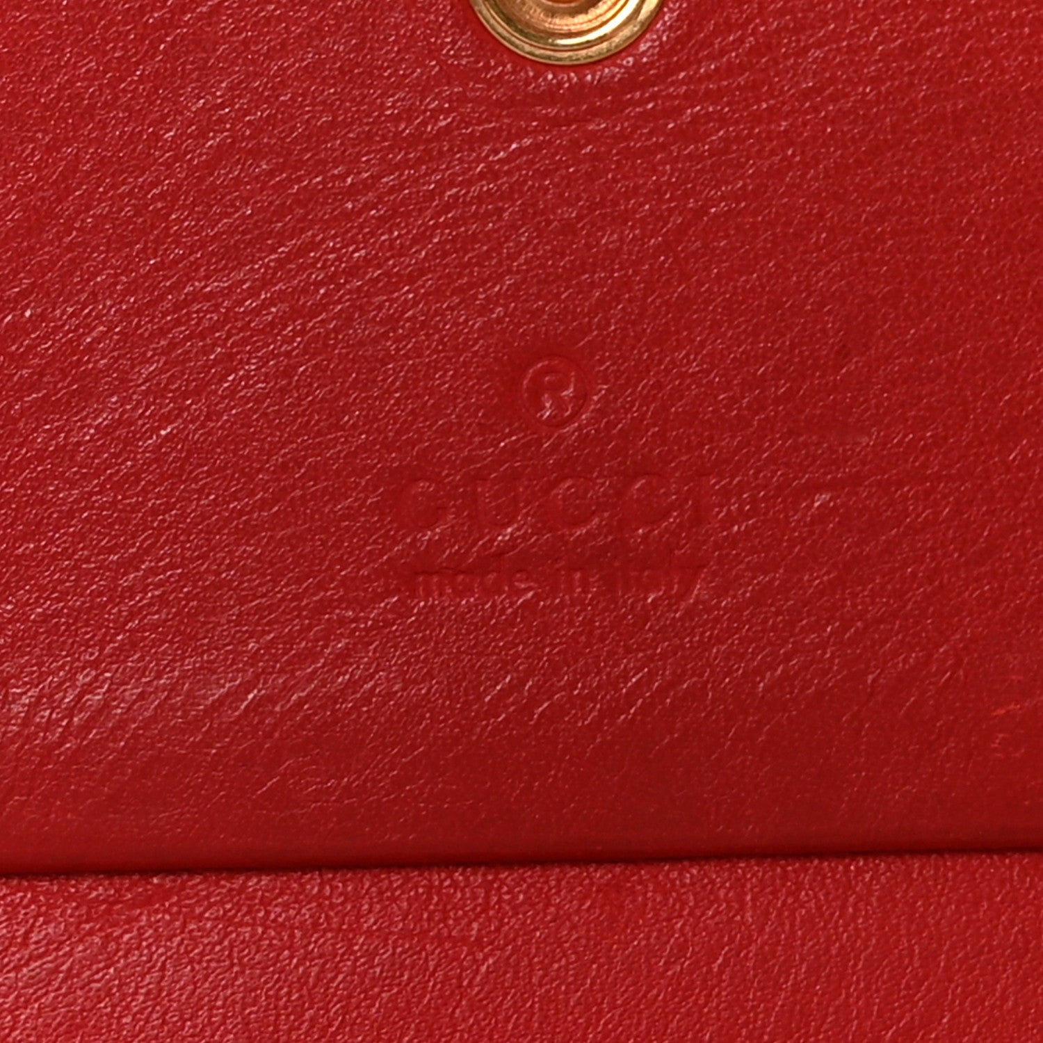 Gucci GG Supreme Monogram Apple Card Case Wallet Beige Multicolor Lobster Red 6 of 8