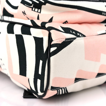 Chanel Canvas Cruise La Pausa Print Backpack Pink White Black 8 of 9