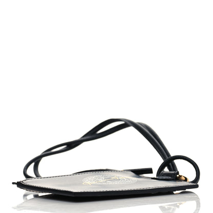 Versace Calfskin Logo Zip Pouch Card Holder Black 4 of 6