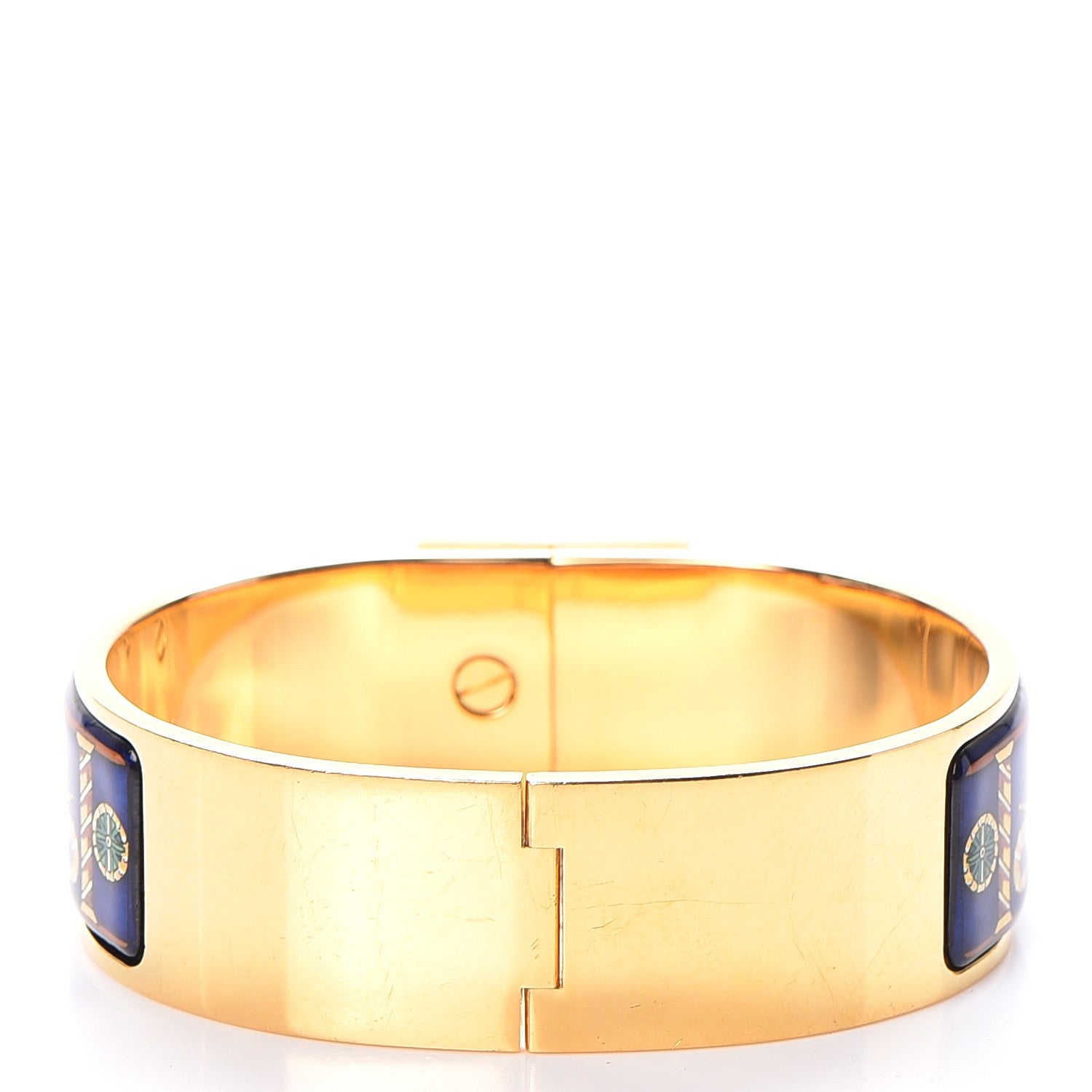 Hermes Enamel Printed Clic Clac Torana Elephants Wide Bracelet 65 3 of 7