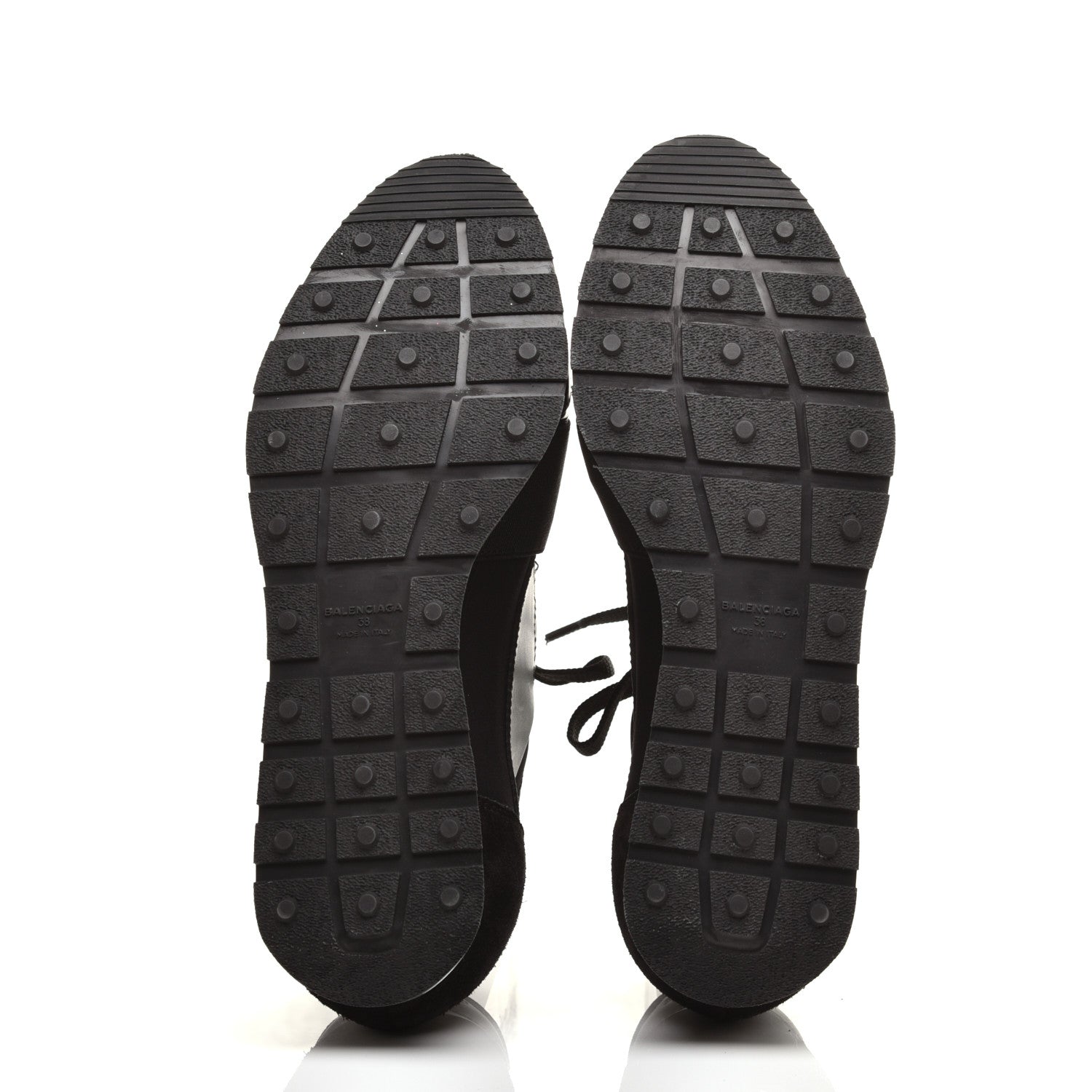 Balenciaga Mesh Calfskin Neoprene Suede Womens Race Runner Sneakers 38 Black 7 of 10