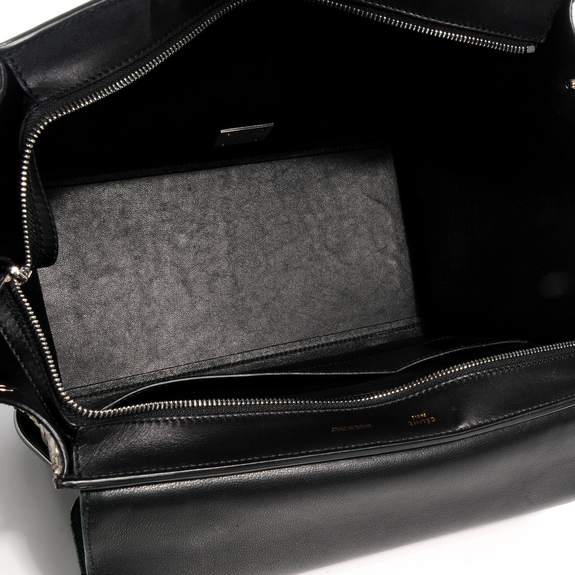 Celine Python and Calfskin Small Trapeze Emerald Natural 5 of 7