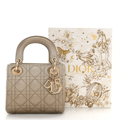 Christian Dior Metallic Lambskin Cannage Mini Lady Dior Gold 10 of 10