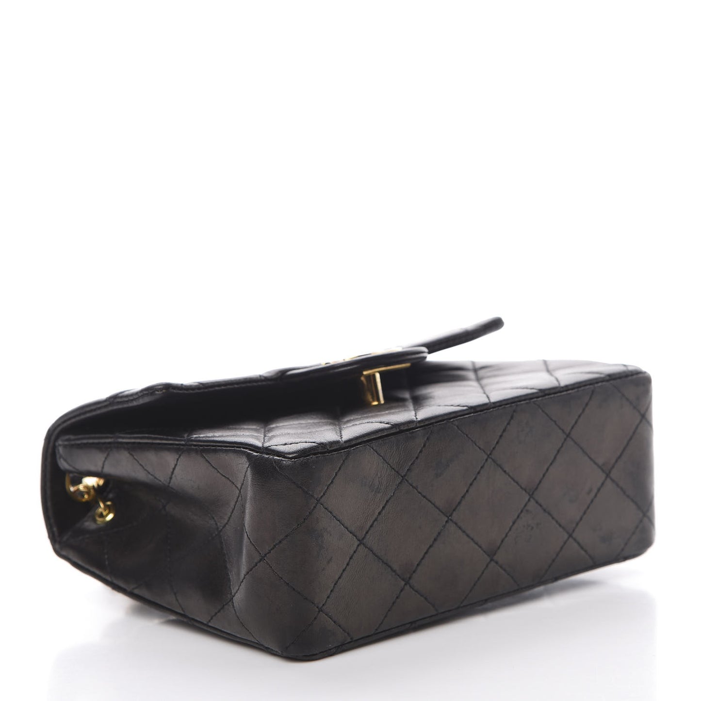 Lambskin Quilted Mini Square Flap Bag Black