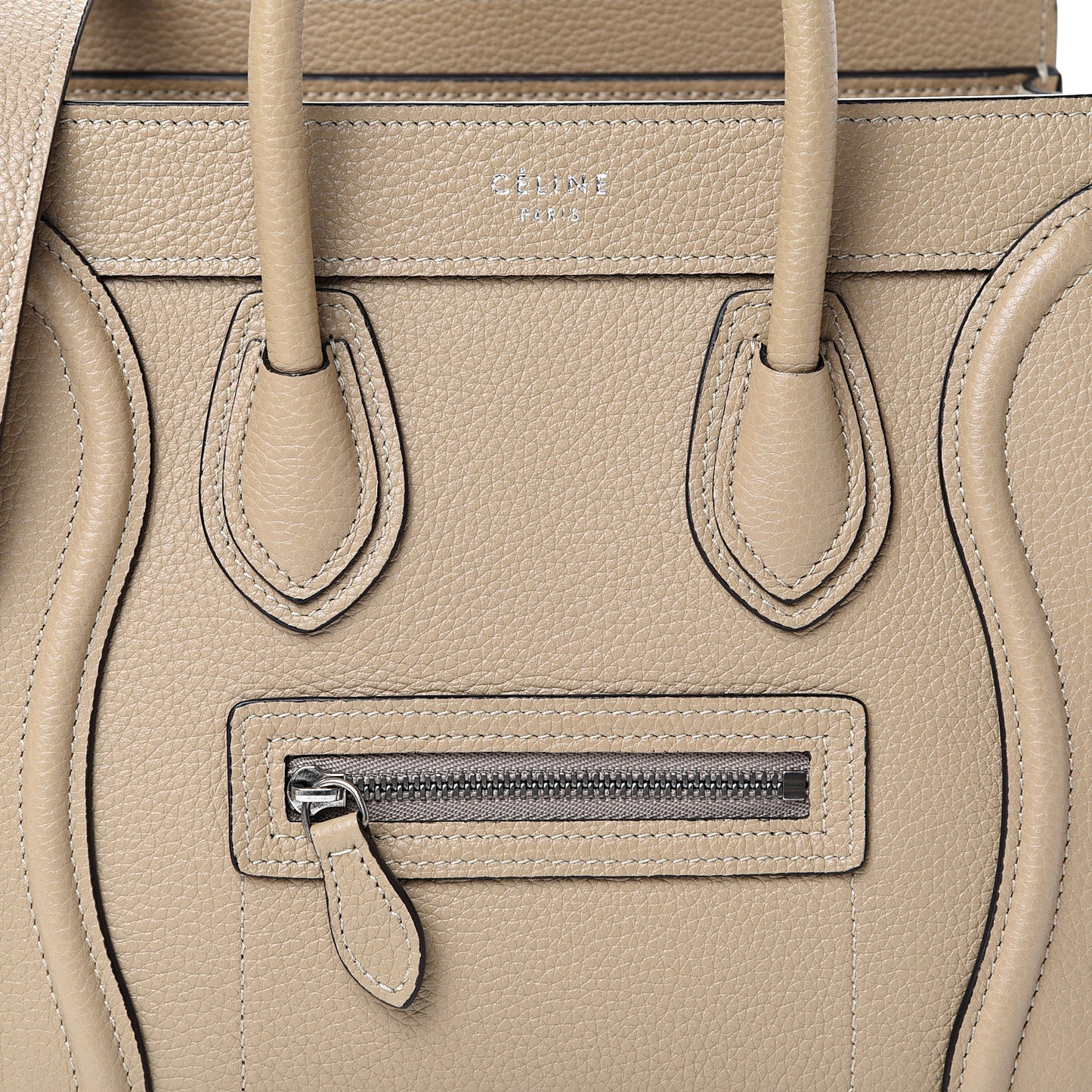 Drummed Calfskin Nano Luggage Dune
