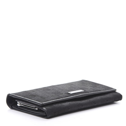 Gucci Monogram Metal Bar Continental Flap Wallet Black 4 of 13