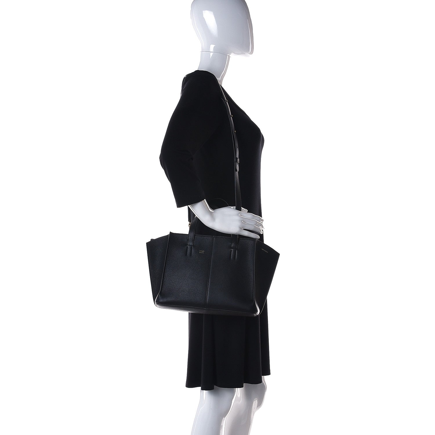 Mansur Gavriel Pebbled Calfskin Mini Zip Multitude Tote Black 2 of 16