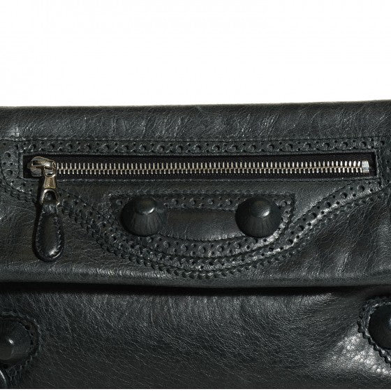 Balenciaga Agneau Giant Brogues Hardware Envelope Clutch Anthracite 9 of 20