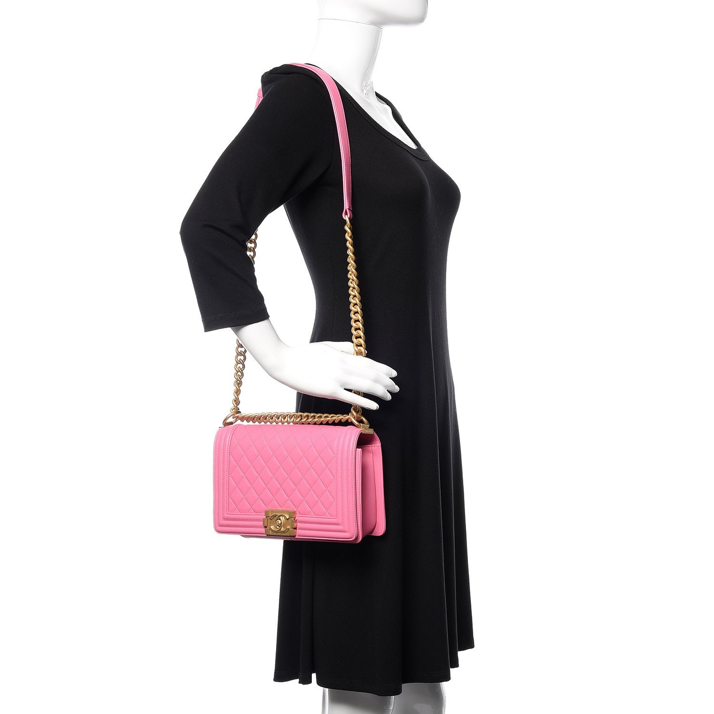 Lambskin Quilted Medium Boy Flap Pink
