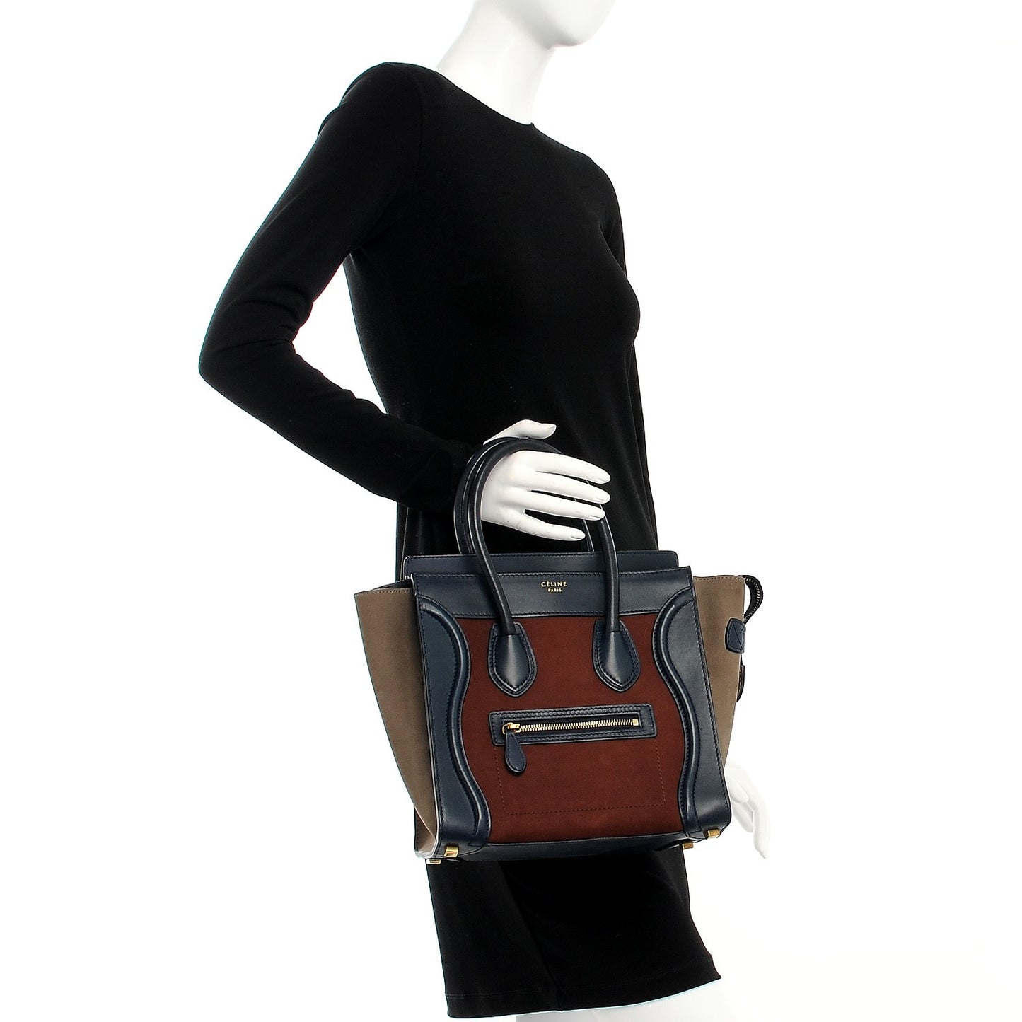 Smooth Calfskin Nubuck Micro Tri-Color Luggage Marron