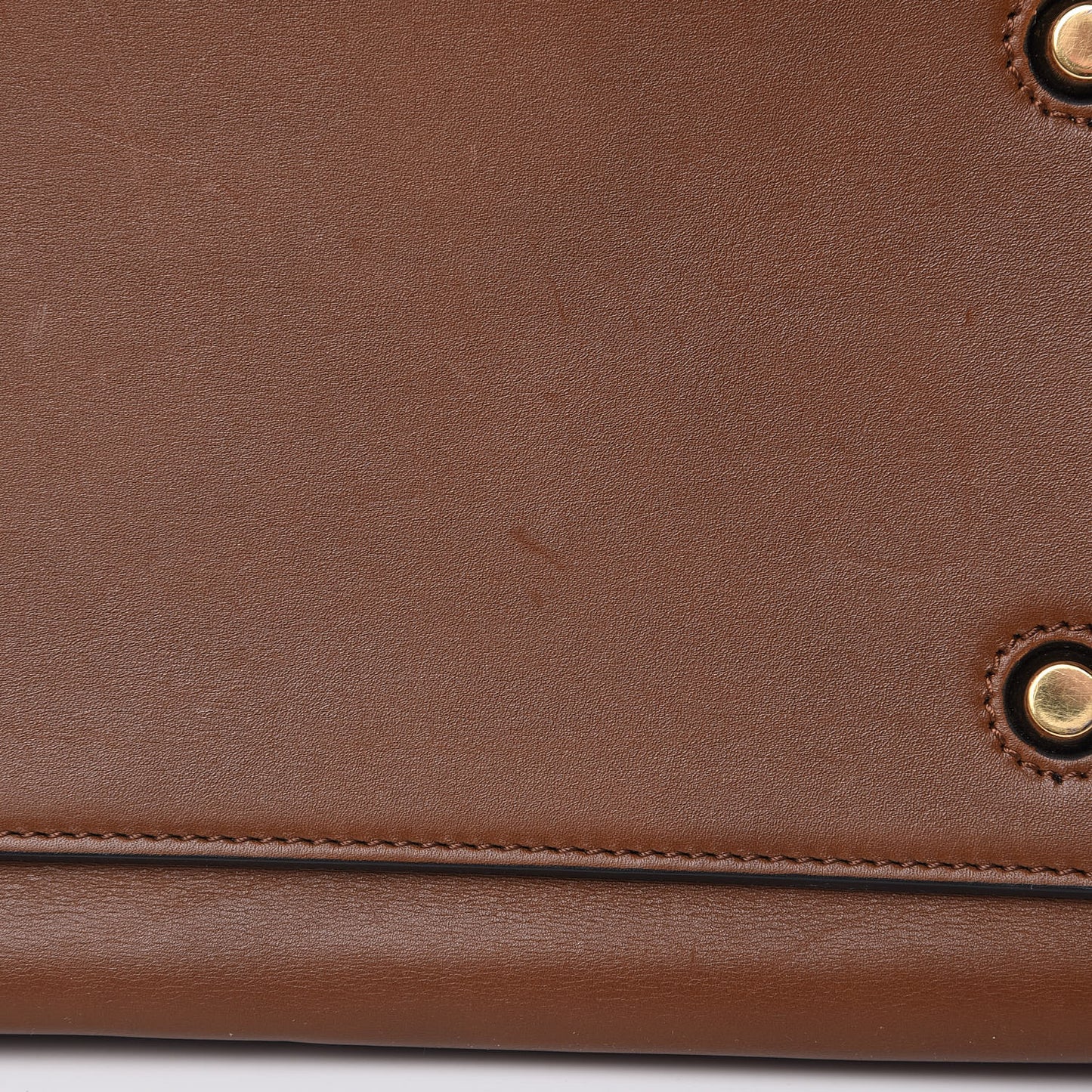 Smooth Calfskin Large Edge Shoulder Bag Brown