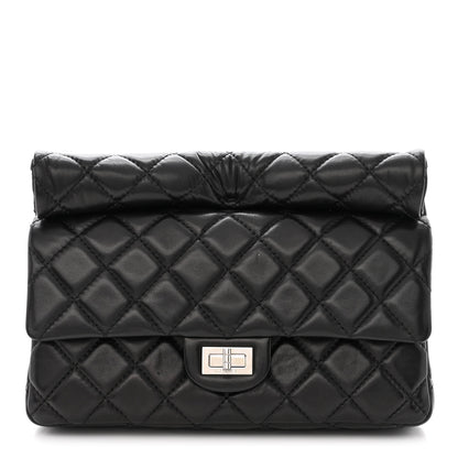 Chanel Lambskin Quilted Large Roll 2.55 Reissue Clutch Black 1 of 11