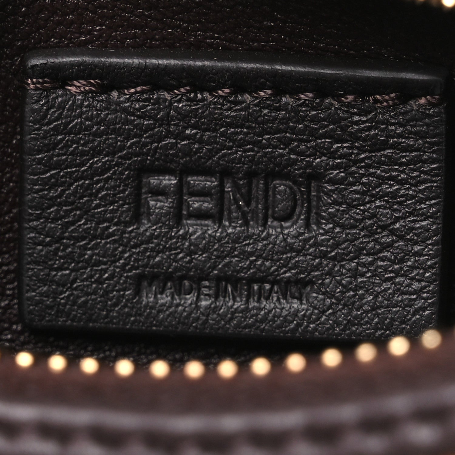 Fendi Sequin Paillettes Shiny Nappa Nano Fendigraphy Hobo Charm Brown 6 of 11