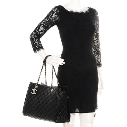 Chanel Calfskin Quilted Chic and Soft Large Shopping Tote Black 2 of 8