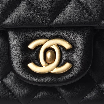 Chanel Lambskin Quilted Mini Rectangular Flap Black 16 of 16