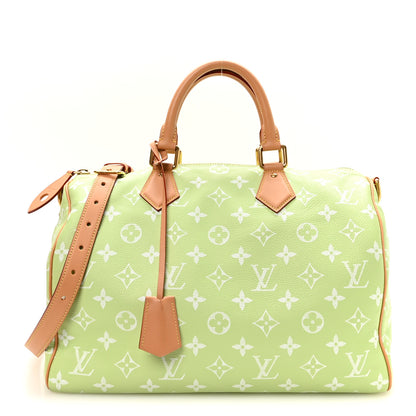 Louis Vuitton Calfskin Monogram Speedy P9 Bandouliere 40 Frozen Lime 1 of 11