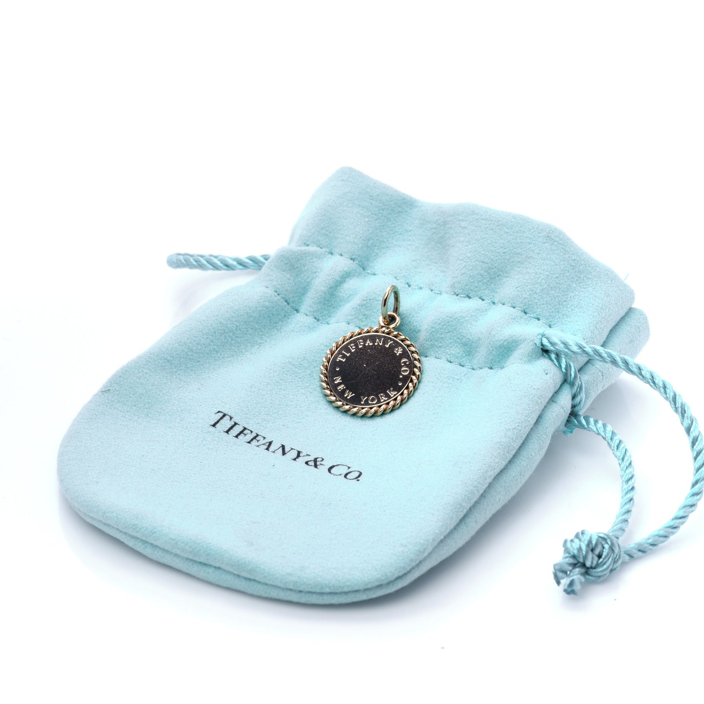 18K Yellow Gold Twist Round Charm