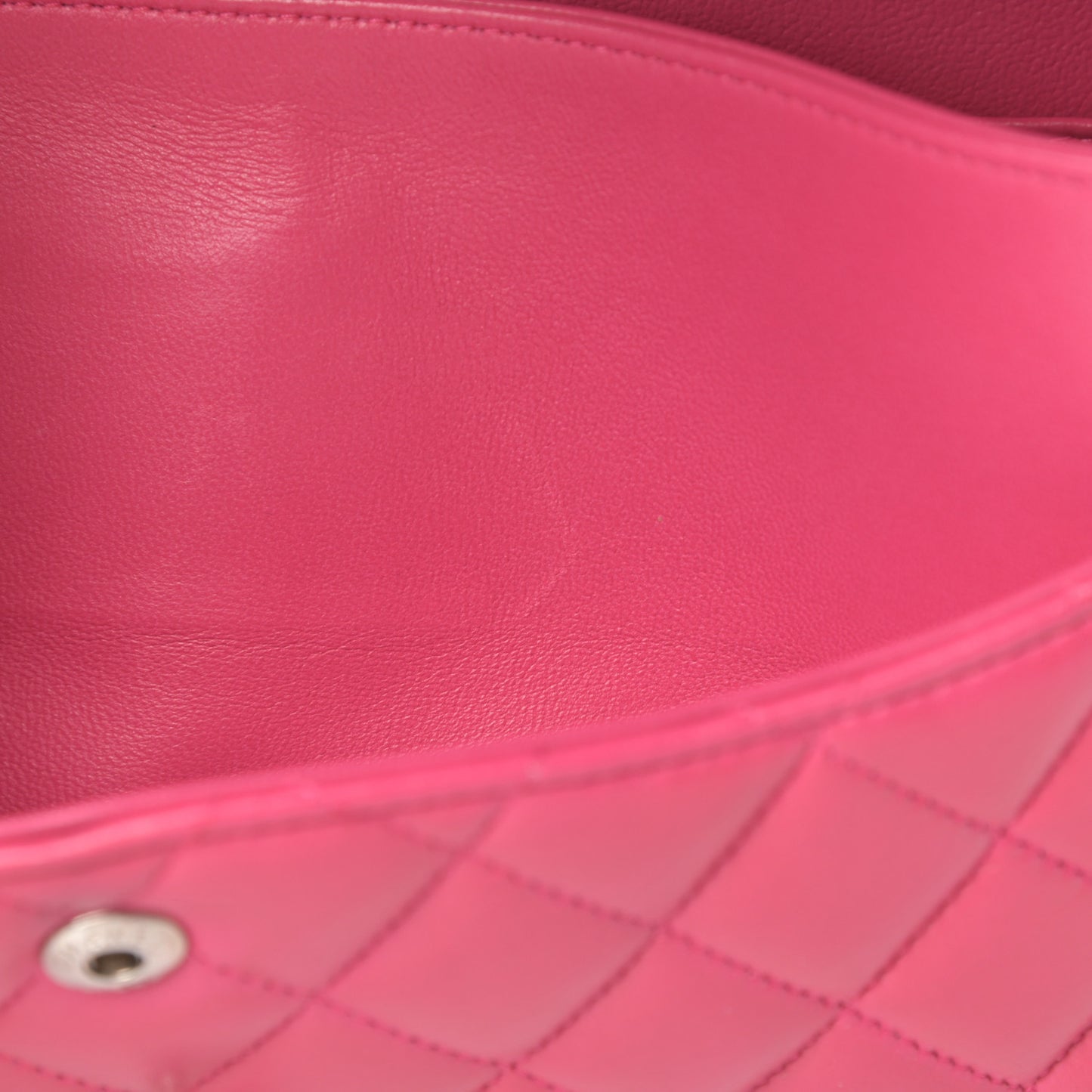 Lambskin Quilted Medium Double Flap Fuchsia
