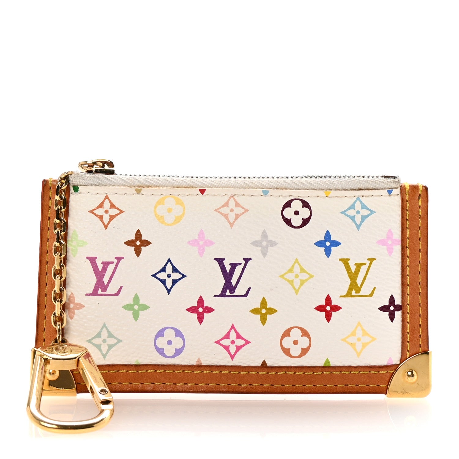 Louis Vuitton Monogram Multicolor Key Pouch White 1 of 6
