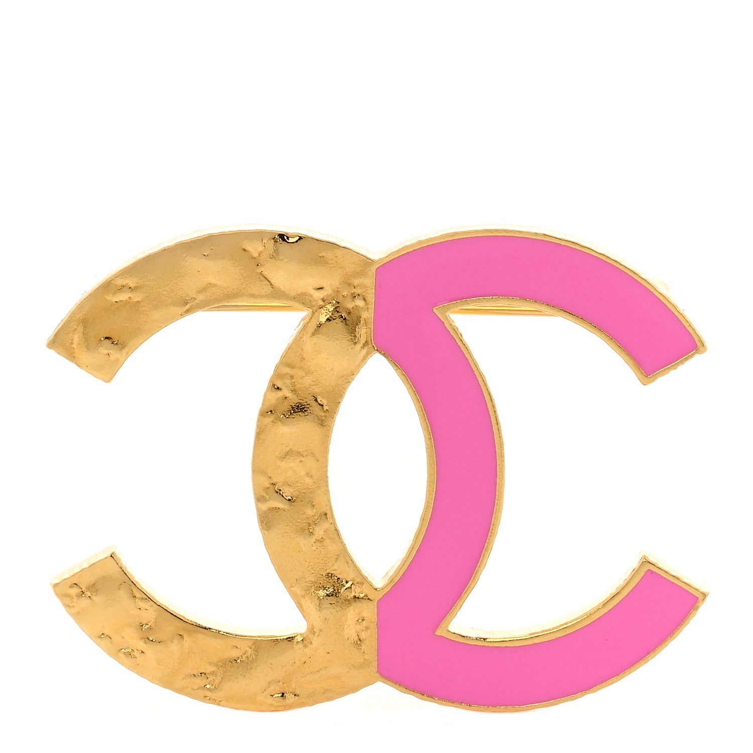 Chanel Enamel CC Large Brooch Pink Gold 1 of 4
