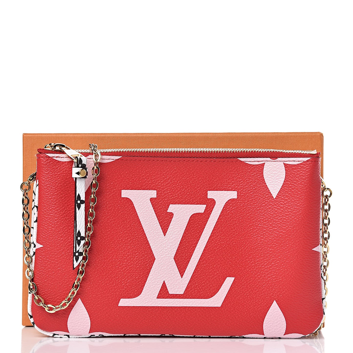 Monogram Giant Double Zip Pochette Rouge