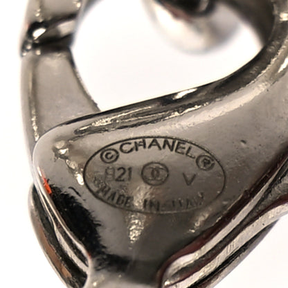 Chanel Graduated Pearl Crystal CC Long Necklace Silver 5 of 5