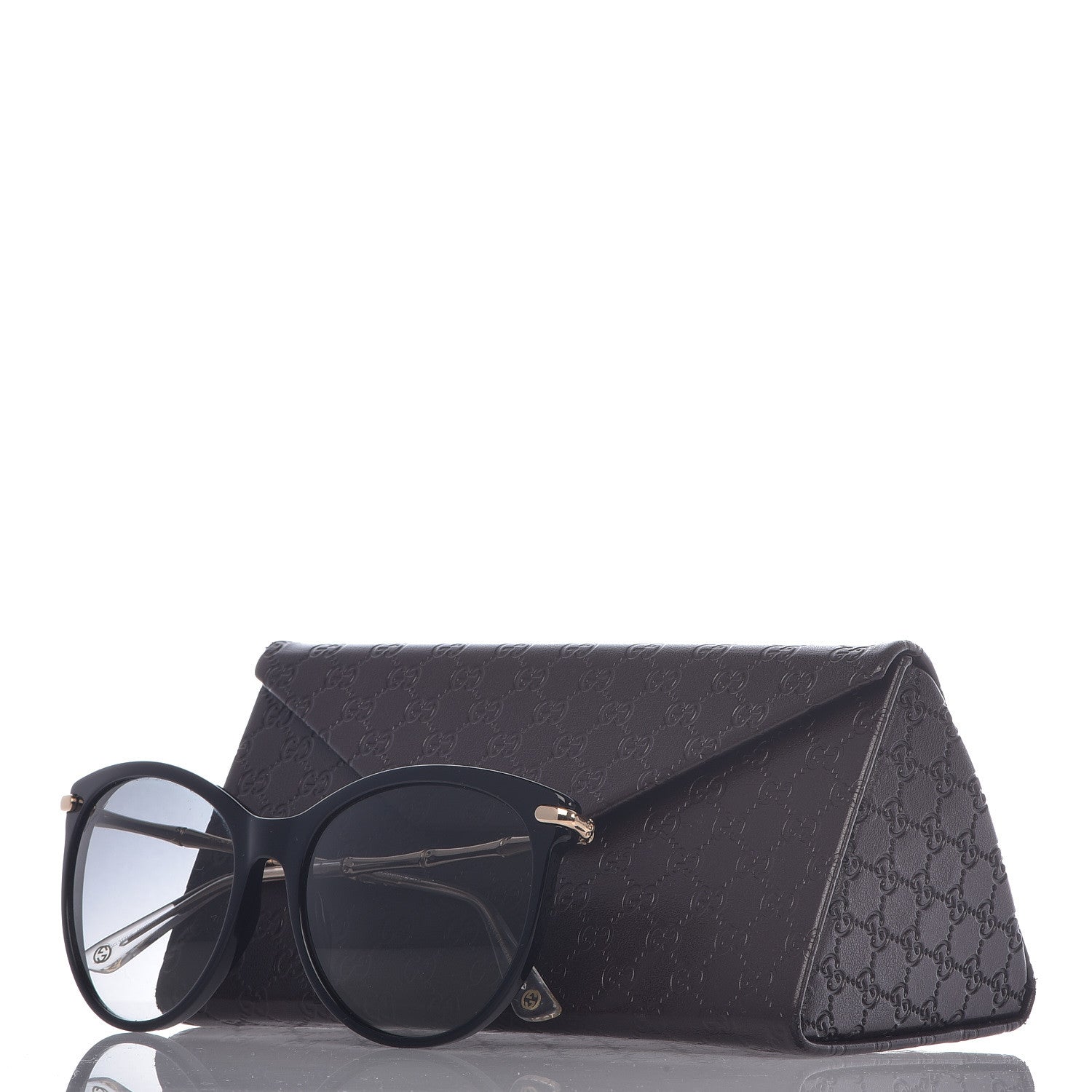 Gucci Crystal Bamboo Cat Eye Sunglasses GG3771 Black Gold 7 of 7