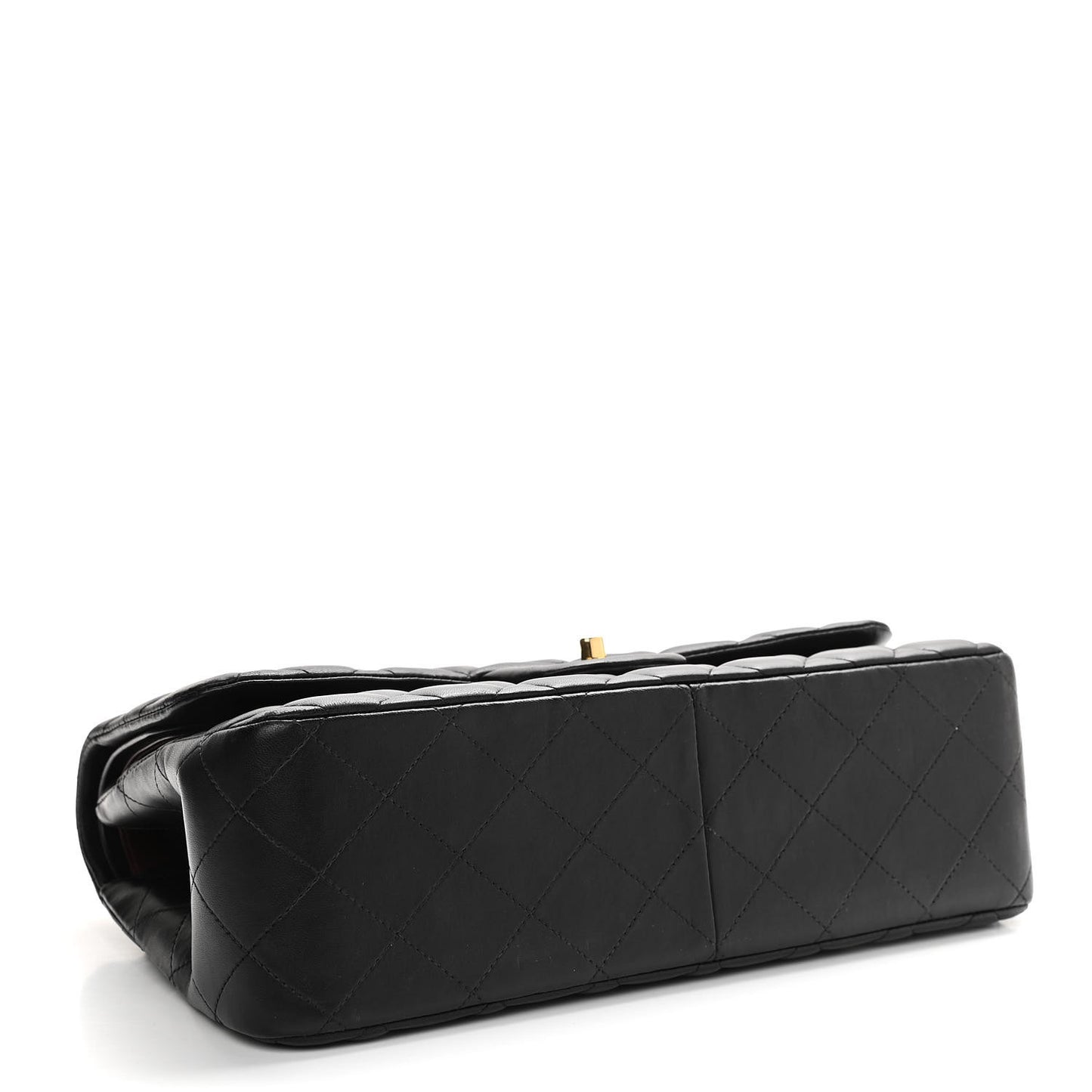 Lambskin Quilted Jumbo Double Flap Black