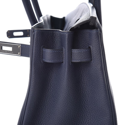Hermes Togo Swift Officier Birkin 30 Bleu Nuit Vert Cypress 12 of 39